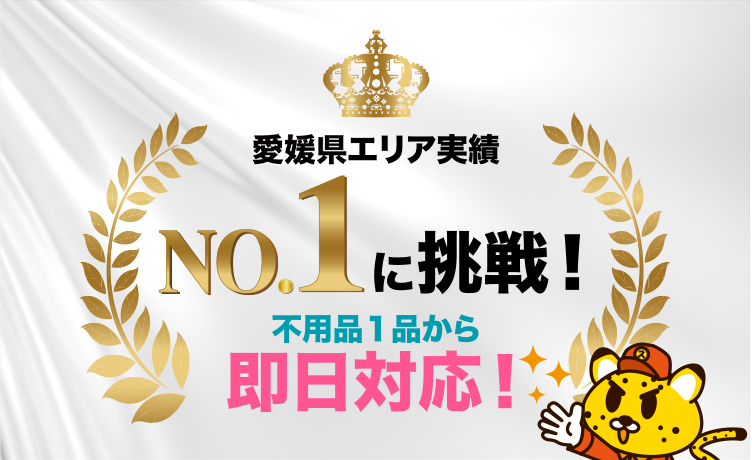 愛媛県エリア実績No.1に挑戦！不用品１品から即日対応！